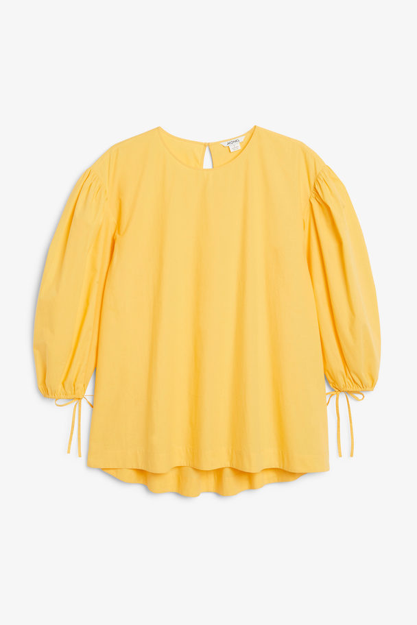 Monki Fließendes Blusenkleid mit Schleife gelb Gelb