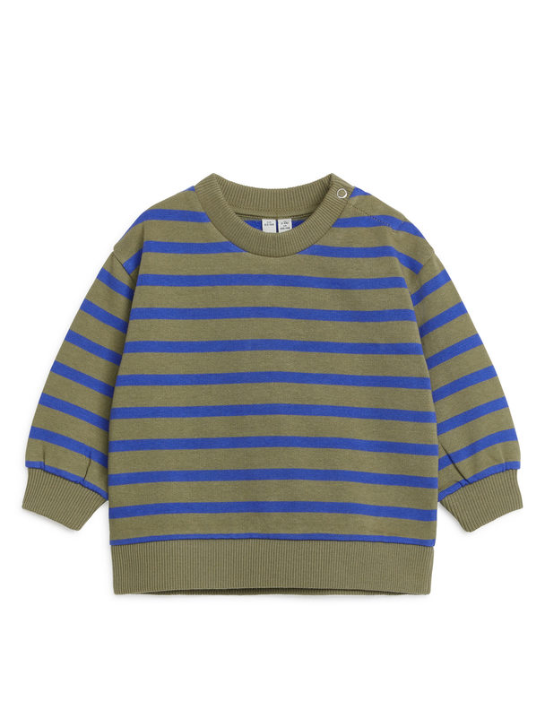 ARKET Sweatshirt aus Baumwolle Grün/Blau