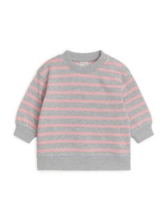 Sweatshirt I Bomull Rosa/grå