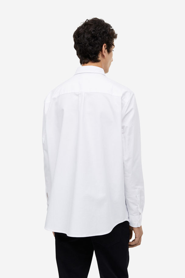 H&M Oxfordhemd Regular Fit Weiß