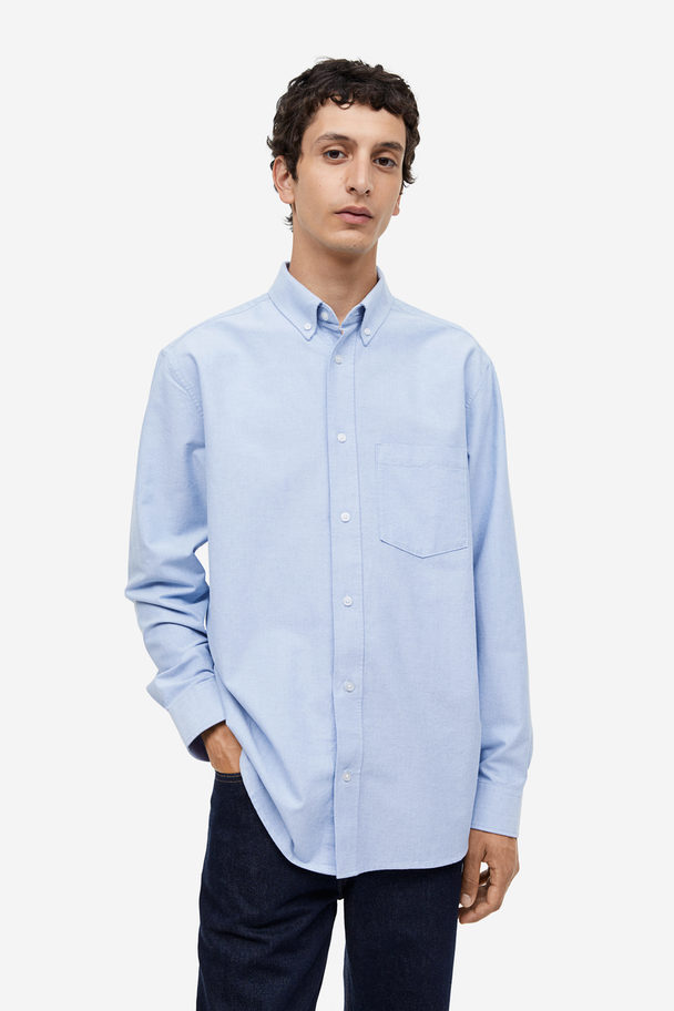 H&M Regular Fit Oxford Shirt Light Blue
