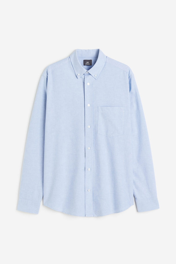 H&M Overhemd Van Oxfordkatoen - Regular Fit Lichtblauw