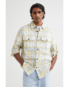 Cotton Overshirt Blue/green Checked