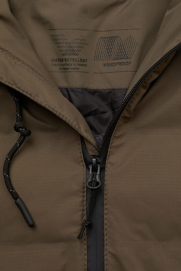 H&M Water-repellent Puffer Jacket Dark Greige
