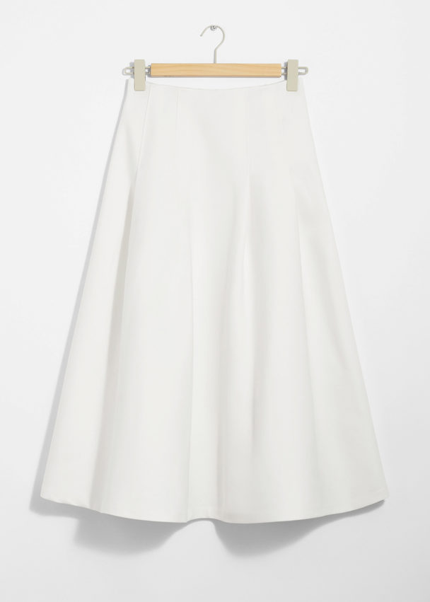 & Other Stories A-line Midi Skirt White