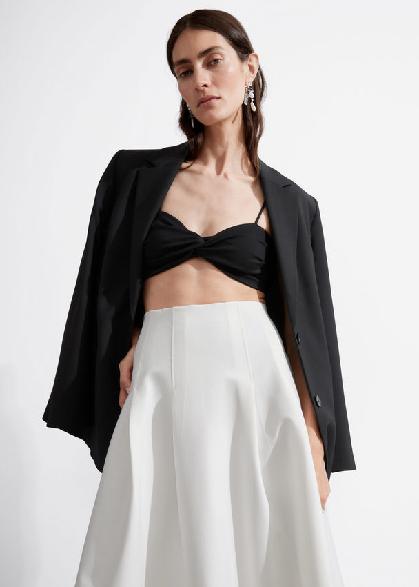 & Other Stories A-line Midi Skirt White