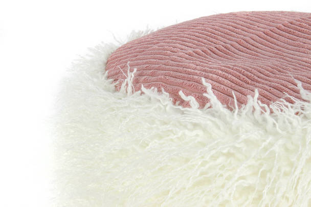 360Living Fellpouf Bobtail 125 White / Rose