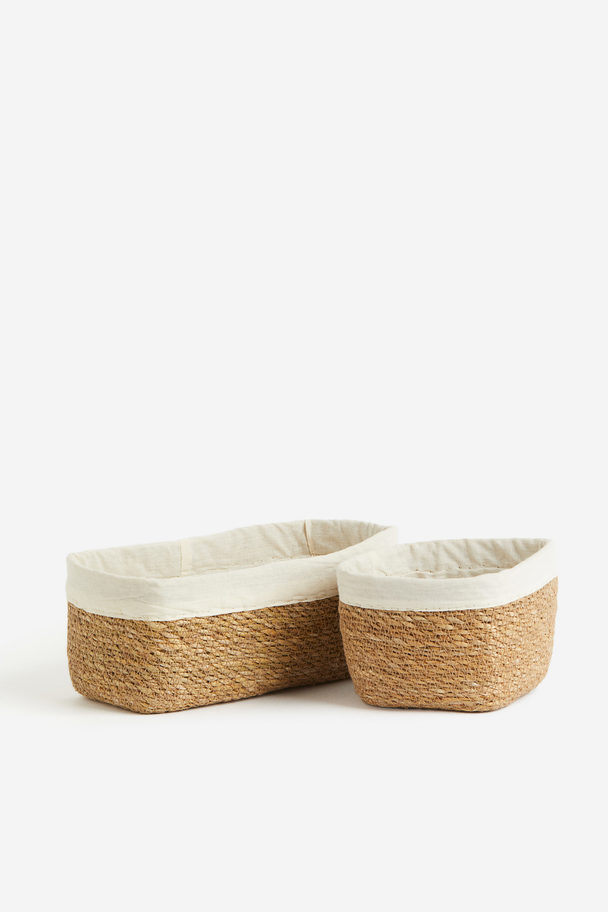 H&M HOME 2-pack Seagrass Storage Baskets Brown