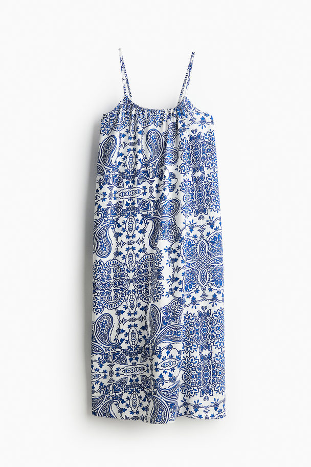 H&M Oversize-Jerseykleid Blau/Paisleymuster