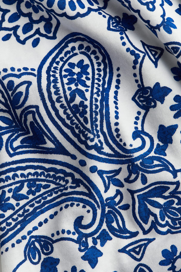 H&M Oversized Jersey Dress Blue/paisley-patterned