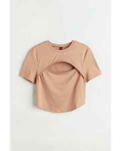 Cut Out-topp Med Lyster Beige