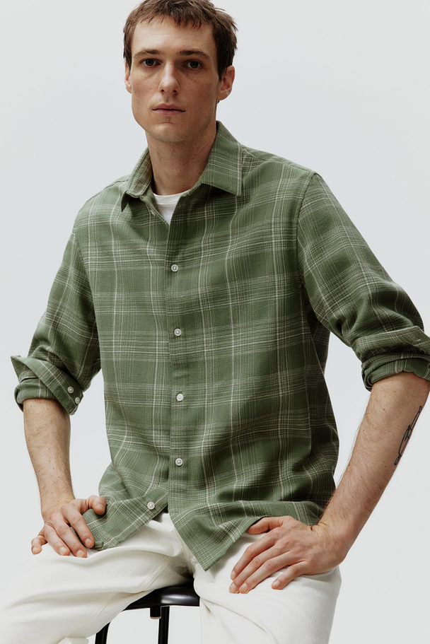 H&M Overhemd - Regular Fit Groen/geruit