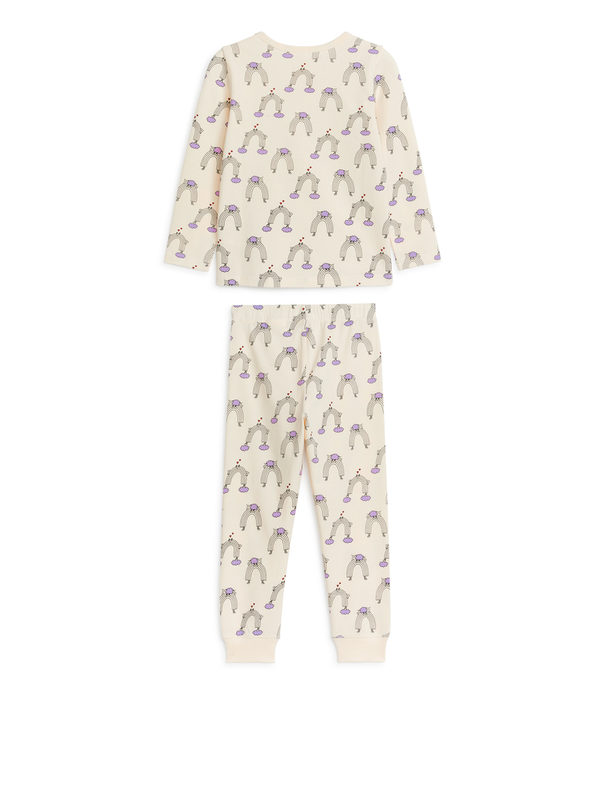 ARKET Jersey-Pyjama Cremeweiß
