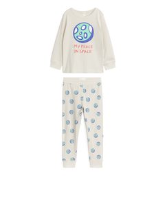 Jersey Pyjama Set Beige/moon