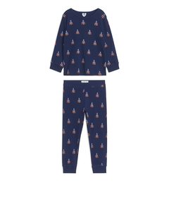 Jersey Pyjama Set Dark Blue/space Rockets