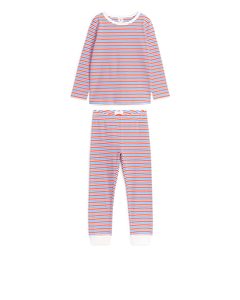 Tricot Pyjamaset Rood/blauw/wit