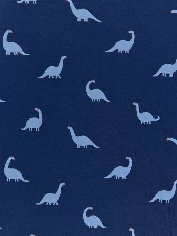 ARKET Jersey-Pyjama Blau/Dinosaurier