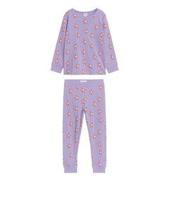 Jersey-Pyjama Lila/Sterne