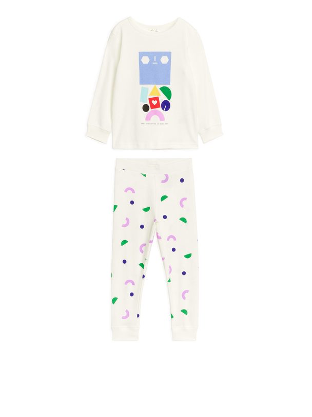 ARKET Artist Edition Jersey Pyjama Set White/multicolour