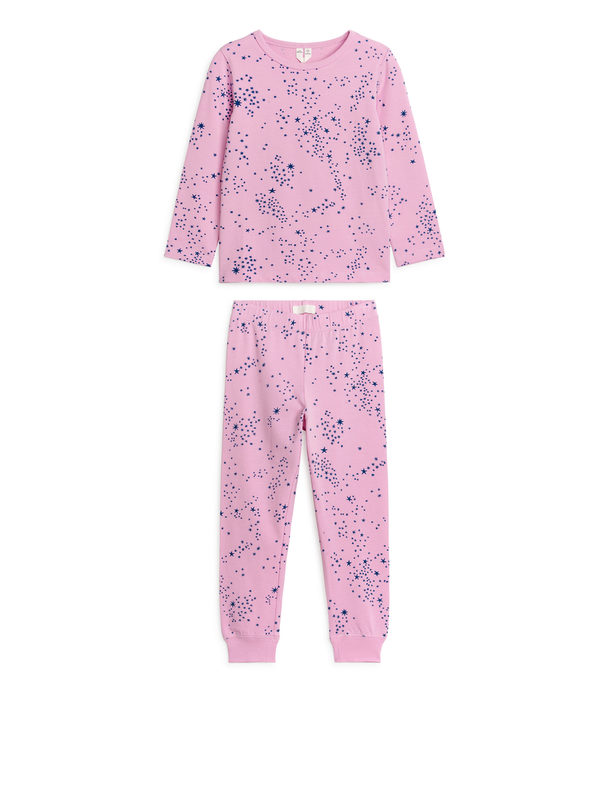 ARKET Jersey Pyjama Set Pink/stars