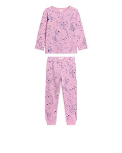 Jersey Pyjama Set Pink/stars