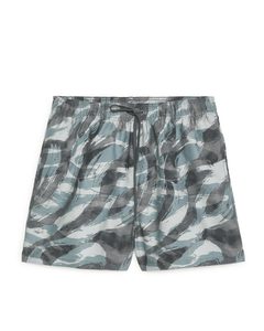 Printed Swim Shorts Grey/blue
