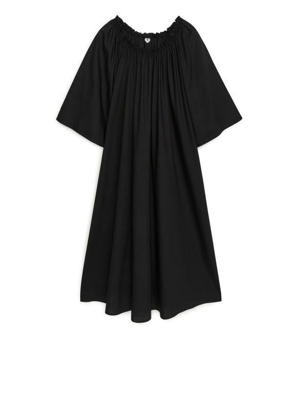 ARKET Ruffled Kaftan Dress Black