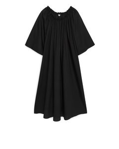 Ruffled Kaftan Dress Black