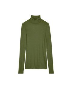 Sheer Merino Wool Roll-neck Green