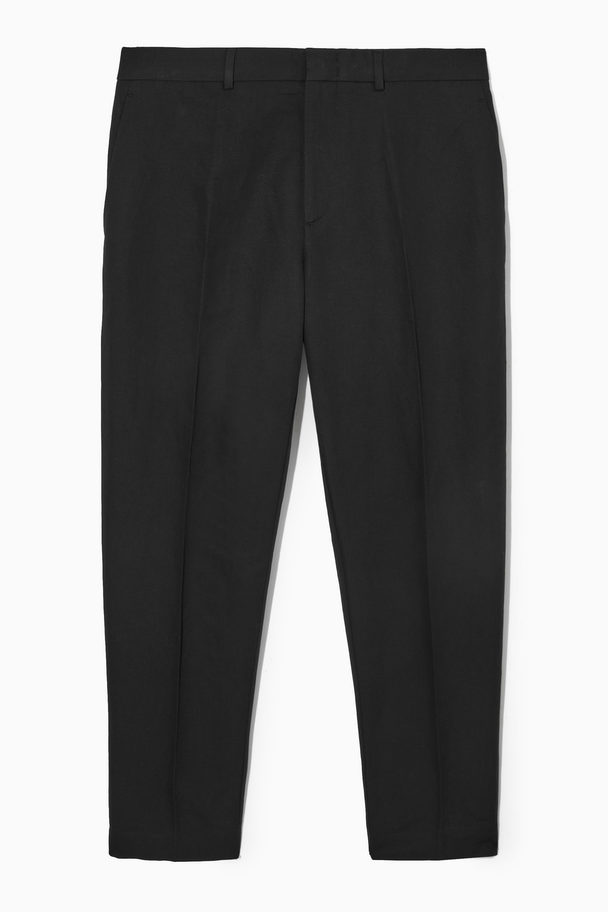COS Linen And Cotton-blend Tailored Trousers Black