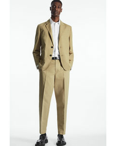 Linen And Cotton-blend Tailored Trousers Beige