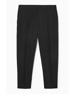 Linen And Cotton-blend Tailored Trousers Black