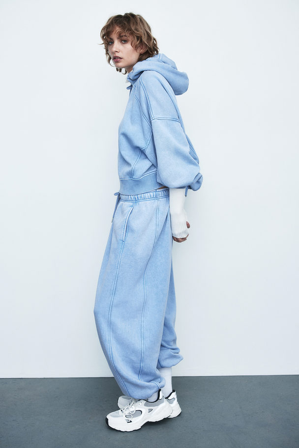 H&M Joggpants im Washed-Look Hellblau/Gewaschen