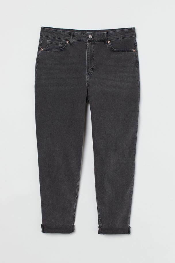 H&M H&m+ Mom High Ankle Jeans Zwartgrijs