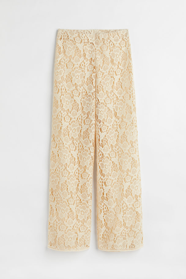 H&M Straight Lace Trousers Light Beige