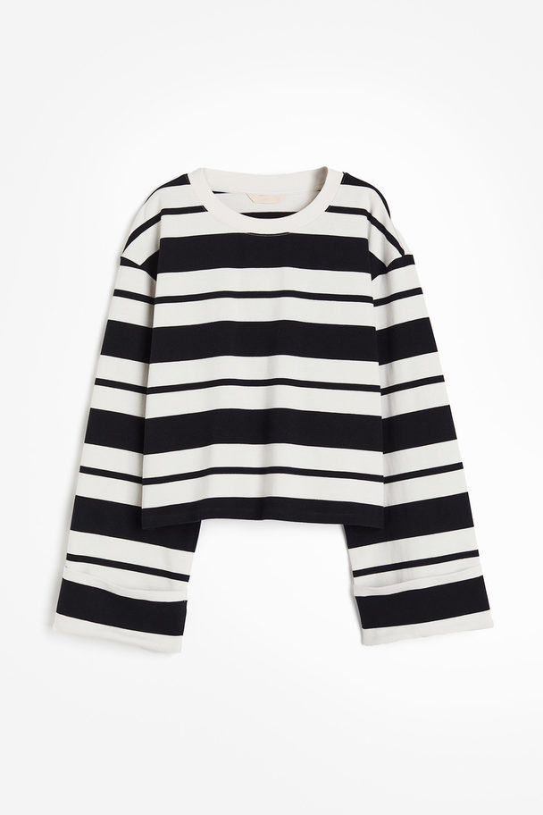 H&M Cotton Top Black/striped