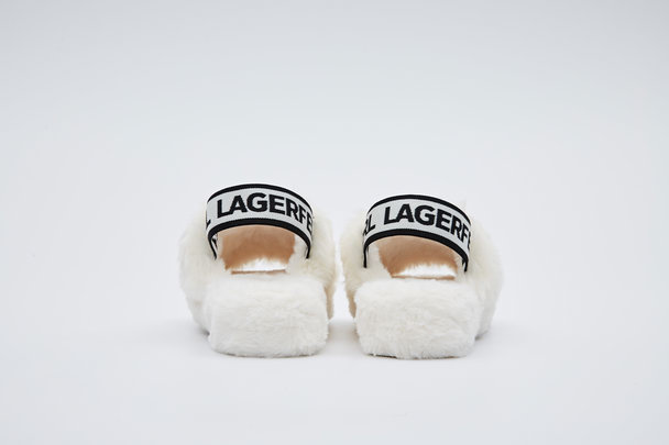 Karl Lagerfeld Salon Karl Slingback Sandals White