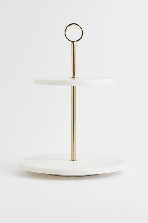 H&M HOME Marble Cake Stand Gold-coloured/white Marble