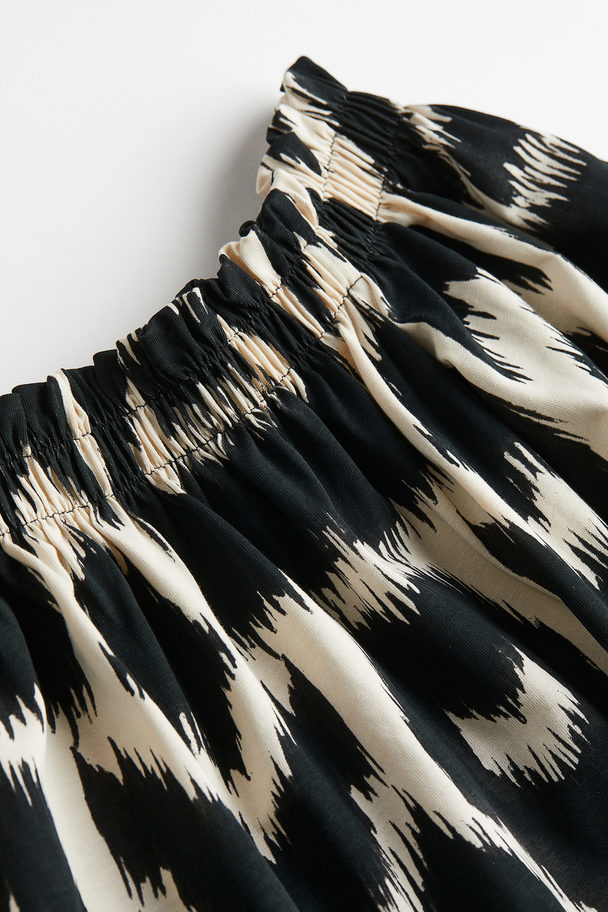 H&M Off Shoulder-kjole Sort/mønstret