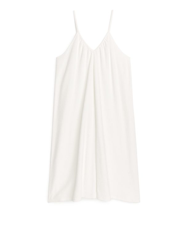 ARKET Cotton Towelling Strap Dress White
