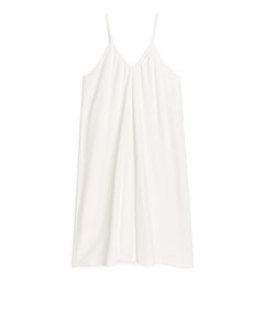 Cotton Towelling Strap Dress White