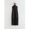 Fringed Halterneck Midi Dress Black