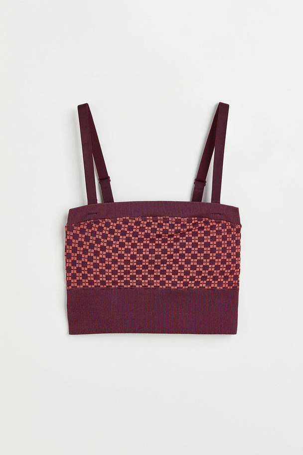 H&M Seamless Bandeau-Sporttop Light Support Pflaumenlila