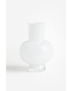 Skinnende Vase I Glas Hvid