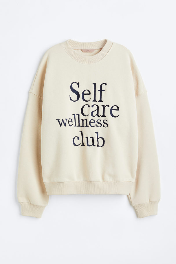 H&M Sweatshirt Light Beige/self-care