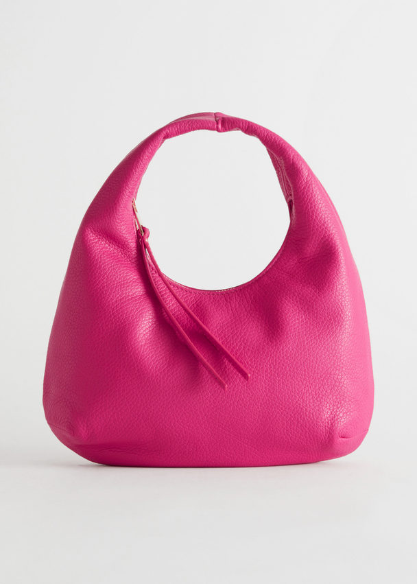 & Other Stories Leather Hand Bag Pink