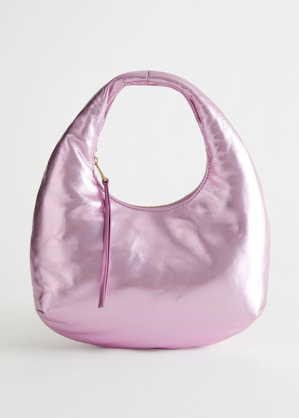 & Other Stories Leather Hand Bag Lilac