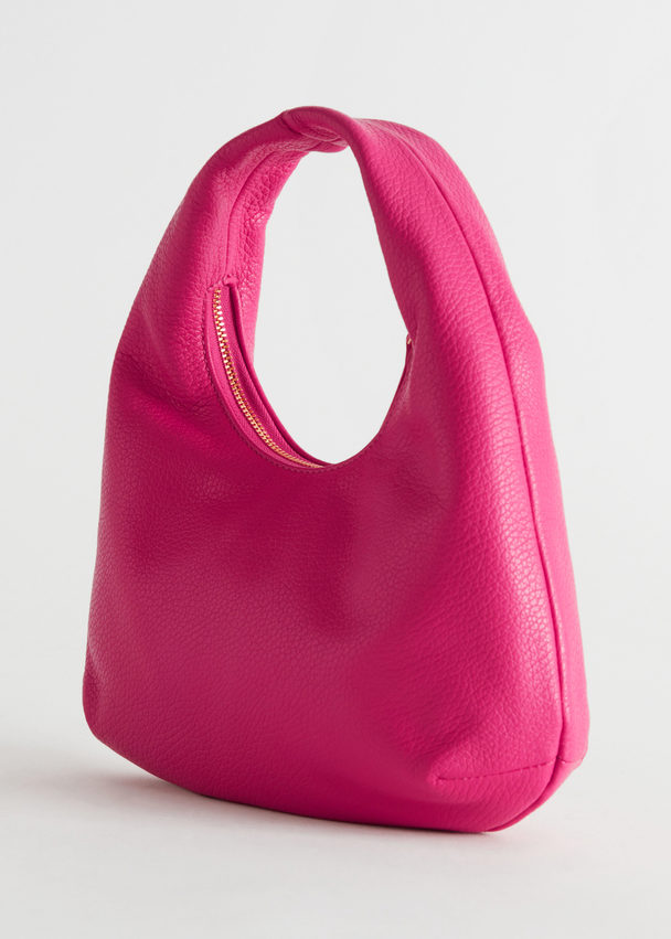 & Other Stories Leather Hand Bag Pink