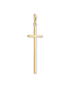 Charm Pendant Golden Cross 925 Sterling Silver; 18k Yellow Gold Plating