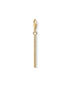 Charm Pendant Vertical Bar Gold 925 Sterling Silver; 18k Yellow Gold Plating
